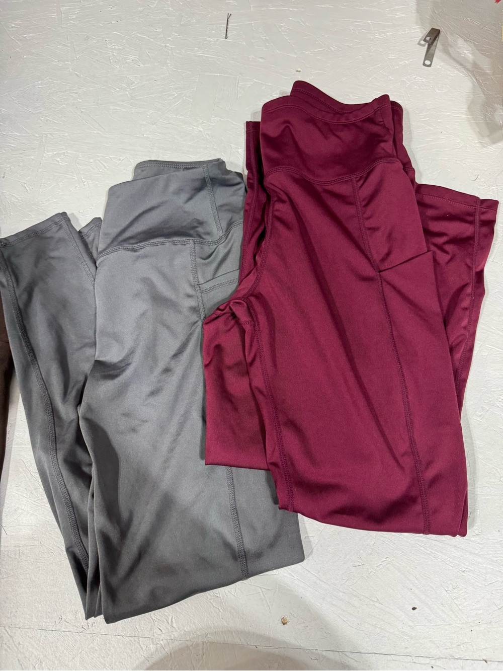 Mixed Women’s Active Leggings - Burgundy, Black, Gray, Purple, Blue, Brown - Picture 2 of 7